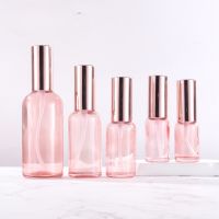 Perfume Spray Bottle Pink Glass Empty 10ml-100ml Fine Mist Atomizer Refillable Bottles Vial Essential Oil Cosmetic DIY Bottle Travel Size Bottles Cont