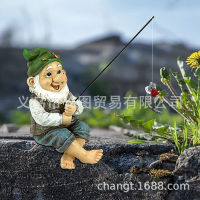 resin Garden Statue  คนแคระตกปลากลางแจ้งตกปลารูปปั้นสวนคนแคระ