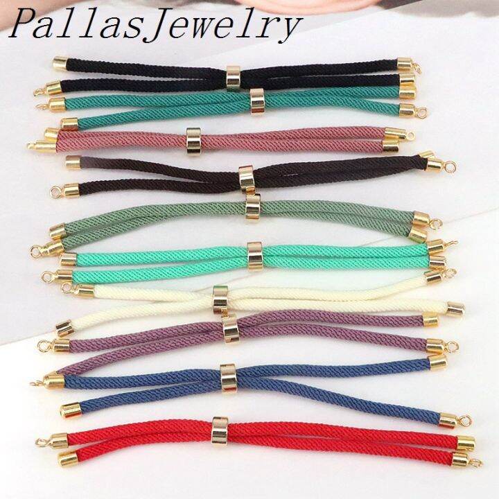 20pcs-nylon-twisted-cord-bracelet-making-slider-adjustable-bracelet-making-with-brass-findings-golden-mixed-color