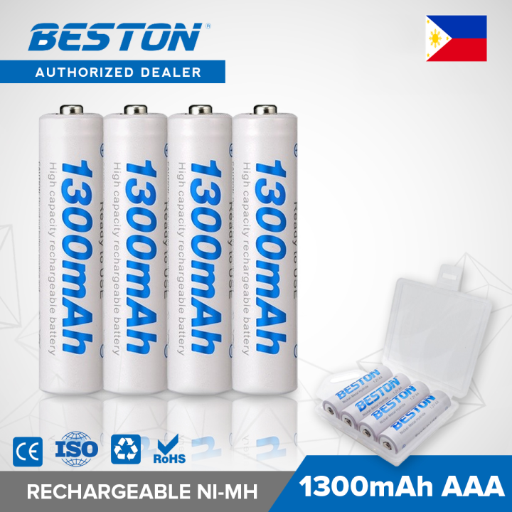 Beston Rechargeable Battery AAA 1.2V NiMH 1300mAh 4pcs Cells Package