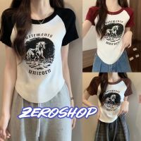 Zero shop?พร้อมส่ง? (Zero-M5518)  เสื้อยืดไหมพรมแขนสั้น คอกลม ทรูโทน2สีใส่สบาย -C