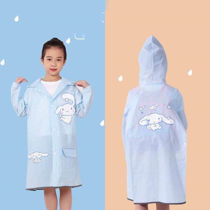 2023-sanrioes-อนิเมะ-cinnamoroll-การ์ตูนเสื้อกันฝนเด็กหนากันน้ำเสื้อกันฝนเด็กทัวร์กันน้ำของขวัญชุดกันฝนสำหรับขับขี่