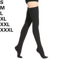 【CC】⊕❒  S M L XXXL 23 32mmHg Men and Woman Thigh Compression Stockings for Varicose Veins tone black