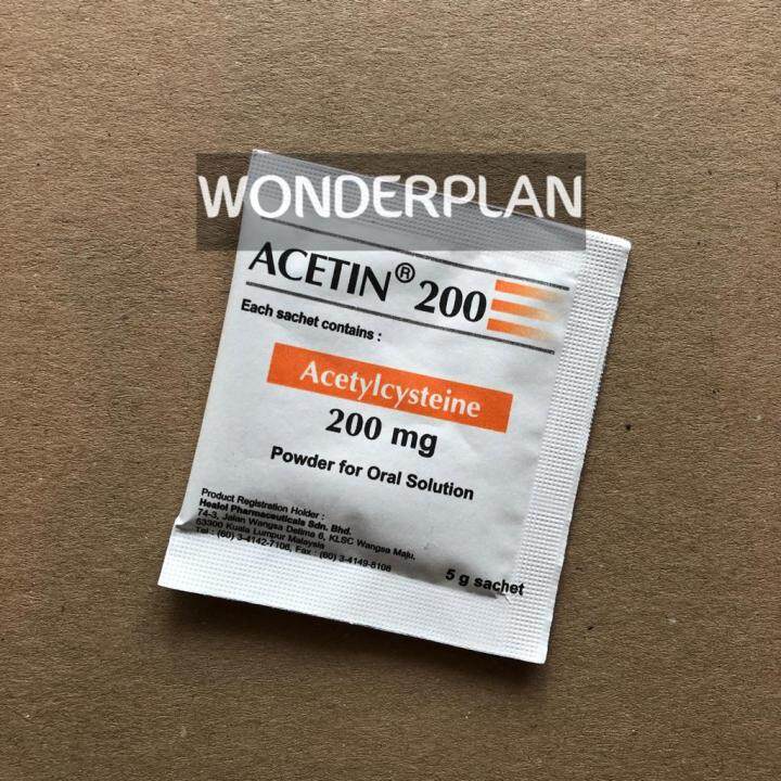 Wonder Plan Acetin 200 Acetylcysteine 200mg 5g 1 Sachet | Lazada