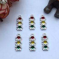 10pcs/lot Traffic Light Pendant Necklace Key Earring Charms For Women Findings Jewelry Making Supplies DIY Handmade Crafts20x7mm