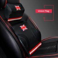 2pcs Car Leather Head Memory Cotton Pillow Seat Back Neck Cushion Protect Ornament For All MINI Cooper One S JCW R53 R55 R56