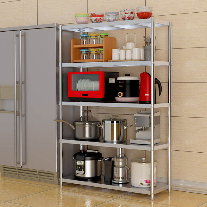 Thicken 304 Stainless Steel Kitchen Rack With Wheel 3/4/5 Layer