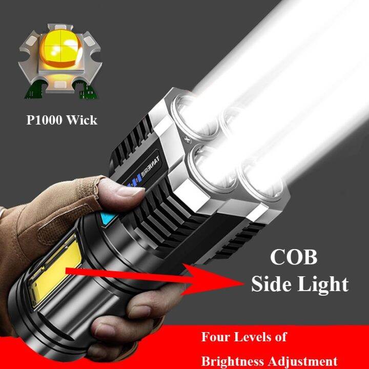 โปรแรง ไฟฉายHigh power led flashlights ultra bright torch Rechargeable