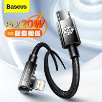 Baseus PD 20W USB Type C Cable For iPhone 14 13 12 11 Pro Max Mini 90 Degree Fast Charging Charger USBC Data Cable For iPad Wire