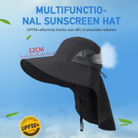 หมวกกันแดดการเดินป่ากลางแจ้ง UPF 50 +,Topi Memancing ผ้าคลุมคอป้องกันใบหน้าสำหรับฤดูร้อนหมวกกันแดด