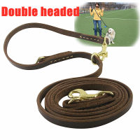 For German Shepherd leather rope golden head layer with bovine pila large dog leash outdoor traction belt dog leather rope