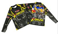 เสื้อกีฬาแขนยาว FORZA YAMAHA ฟอร์ซ่า SIX เหลืองดำ ผ้าไมโครมันเกรดพรีเมี่ยม