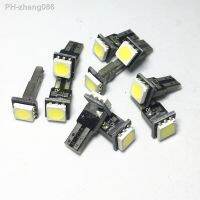 10PCS Auto T5 LED 1 SMD 5050 Gauge Dashboard Bulbs License Plate Lamp Car Canbus Error Free Instrument Lights For DC 12V White