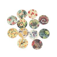 【YF】❒  5/10 PCs Enamel Painting Pendant Charms Jewelry Making Round Gold Color Back Sparkledust Findings 20mm Dia.