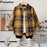 ZZOOI Prowow 1-6Y Kids Clothes Boys Coats Fashion Yellow Plaid Shirts For Boys Spring Autumn Children Thin Outwear Baby Coats