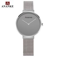 【YF】 Simple Ananke Stainless Womens Dial Watch Ultra-thin Steel Mesh Belt Waterproof Japanese Movement Couple Quartz AN04