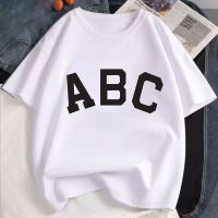 T0836? เสื้อยืดคอกลมลาย ABC พร้อมส่ง สไตล์เกาหลี ฟรีไซส์ ลายสกรีนคมชัด ผ้านิ่ม (ใส่ได้ทั้งหญิงและชาย)