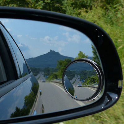 【cw】Car Vehicle Blind Spot Dead Zone Mirror Rear View Mirror Small Round Mirror Auto Side 360 Wide Angle Round Mirror Black ！