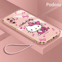 เคสซัมซุงโน้ต10 Plus Note 10 Pro เรียบง่ายสุดหรูชุบทองเคสโทรศัพท์ Hello Kitty TPU แบบนิ่ม