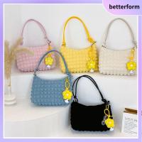 BETTERFORM น้ำหนักเบามาก กระเป๋าโท้ทลายสก๊อต ผ้าใบแคนวาส เสื้อมีจีบ กระเป๋าถือแบบถือ แฟชั่นสำหรับผู้หญิง เชือกหูรูด ถุงรักแร้เมฆ