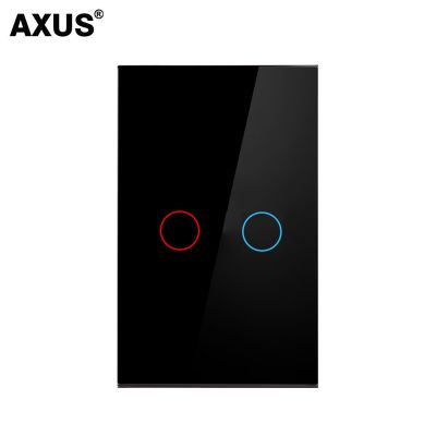 ใหม่ AXUS แผงไฟ Led กระจกเทมเปอร์คริสตัล AC100-240V สวิตช์สัมผัสสวิตช์ไฟติดผนัง EU/US 1/2/3 Gang เซ็นเซอร์ Interruttore Power Points Switche