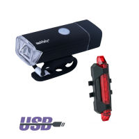 ไฟหน้าจักรยาน Machfally 180Lumens + ไฟท้ายจักรยาน RAPIDX (USB)