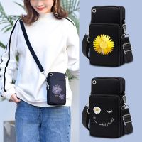 Unisex Mobile Phone Case Bag Shoulder Bag Women Mini Cross Body Bag Universal for Xiaomi/ iPhone Daisy Pattern Coin Purses