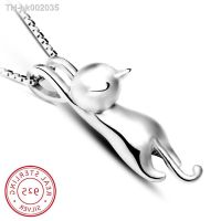 ✇✠ Popular 925 Sterling Silver Jewelry Korean Fashion Simple Animal Cute Kitty Clavicle Chain Pendant Cat Necklaces H3