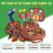 Hộp dụng cụ vặn vít trẻ em đồ chơi lắp ráp và tháo gỡ máy khoan điện cho