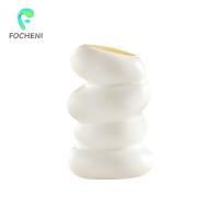 Focheni กระถางดอกไม้แจกันพลาสติกรูปทรงเกลียวภาชนะดอกไม้ตกแต่ง