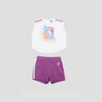 FERRARI เฟอร์รารี่ จั้มสูท รุ่น INFANT GIRL SHORTS AND PRINTED SHIELD T-SHIRT DEPV