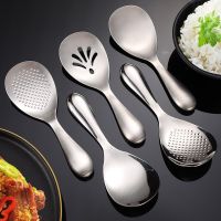 304 Stainless Steel Rice Spoon Hollow Handle Non-stick Rice Home Restaurant Rice Spoons Kitchen Items Cooking Utensils