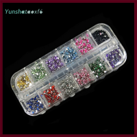 Yunshataoxf ปลายเล็บเคสแข็ง12สีปลายเล็บอะคริลิกเจลตกแต่ง UV แวววาว2มม. ร้อนแรง