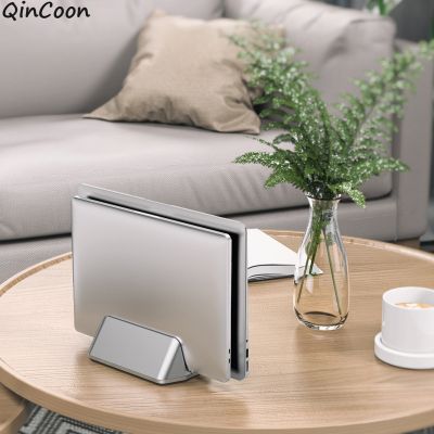 Vertical Laptop Stand Aluminum Double Desktop Holder w/Adjustable Dock for MacBook Mac Mini iPad Notebook Tablet Up to 17.3