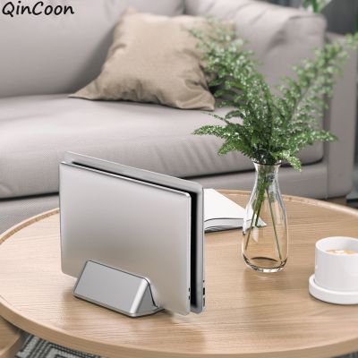 Vertical Laptop Stand Aluminum Double Desktop Holder w/Adjustable Dock for MacBook Mac Mini iPad Notebook Tablet Up to 17.3" Laptop Stands