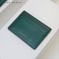 Hiram Beron FREE Monogram Luxury Card Wallet Genuine Leather Brand Case Lizard Pattern from Italy 6 Colors Available Dropship Card Holders