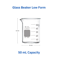 Glass Beaker  ขนาด 50 mL Brand Pyrex  Made in Germany จำนวน 1 ใบ (Borosilicate Glass)