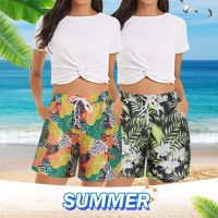 Athletic Shorts For Women Summer Beach Shorts Elastic Waist Floral Print With 2 Pockets Biker Shorts Women Велосипедки Женские