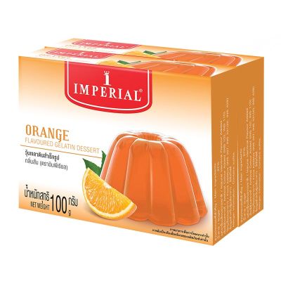 สินค้ามาใหม่! อิมพีเรียล วุ้นเจลาตินสำเร็จรูป กลิ่นส้ม 100 กรัม x 2 กล่อง Imperial Orange Flavoured Galatin Dessert 100g x 2 Boxes ล็อตใหม่มาล่าสุด สินค้าสด มีเก็บเงินปลายทาง