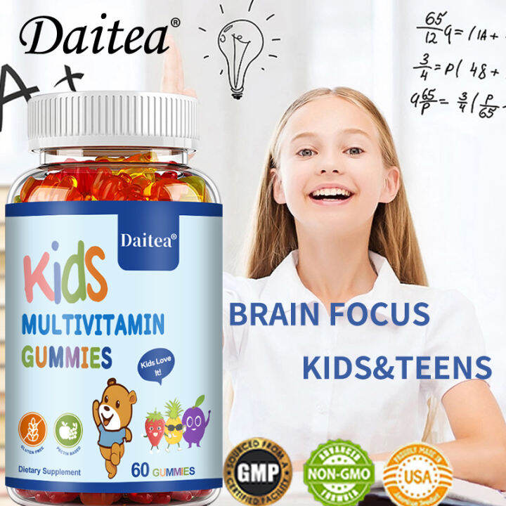 Daitea Kids Multivitamin Gummies - Healthy Brain, Improves Focus and ...