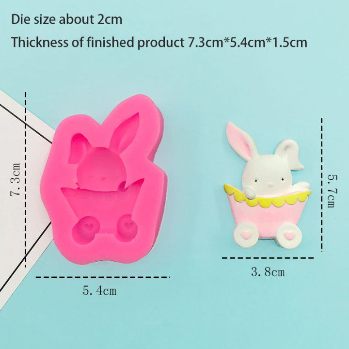 diy-mould-for-children-fondant-cake-decoration-mold-chocolate-mold-diy-silicone-model-cartoon-baby-toy-train-rabbit-silicone-mold-cartoon-rabbit-small-train-modeling-mold