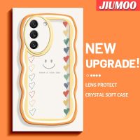 JIUMOO เคสปลอกสำหรับ Samsung S22บวก S22พิเศษ5G,เคสแฟชั่นโชว์รอยยิ้มขอบคลื่นเคสมือถือกันกระแทกแบบใสนิ่มเคสป้องกันซิลิกาเจลโปร่งใสลายกล้องถ่ายรูปสุดสร้างสรรค์