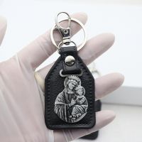 【CW】●◆☍  Cottvott St.Christopher Apostle Benedict 22 Styles Religious Mary Our Miraculous Medal Leather Keychain