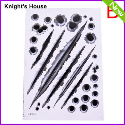 Knights House New Creative Car styling 3D ปืนกระสุนกระสุนปลอมภาพสติกเกอร์รถตลก