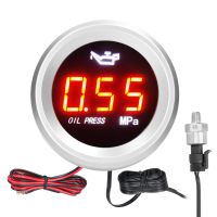 ❉ 52mm Oil Pressure Gauge Car Digital Meter LED Display 9-35V with 1/8NPT Sensor Alarm Function Interior accessories