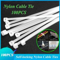 100 PCS Self-locking Plastic Nylon Tie Fastening Ring Cable Tie Zip Wraps Strap Nylon Cable Tie Organizer Twist Tie Zip Ties