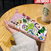 JIUMOO เคสปลอกสำหรับ Samsung A71 5G พร้อมเคสโทรศัพท์กันกระแทกลายการ์ตูนมอนสเตอร์ขอบด้านข้างกรอบโลหะนิ่มแบบดั้งเดิมกรอบป้องกันกล้องหลังเต็มรูปแบบ