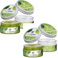 [สินค้าแนะนำ]Wink White LIME Scrub &amp; LIME Mask วิงค์ไวท์ ของแท้?% สครับผิวมะนาวผิวขาวใสแบบเร่งด่วน(ครีมขัดผิว) 200 กรัม (2 กระปุก)