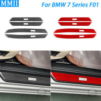 สำหรับ BMW 7 Series F01 2009-14คาร์บอนไฟเบอร์ทั้งสองด้านประตูเกณฑ์แถบตัดปกรถอุปกรณ์ตกแต่งภายในสติ๊กเกอร์