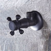 Matte Black ss Triangle Valve วาล์วควบคุมน้ำ Chrome Copper Triangle Valve The Tap Water Valve Sewer